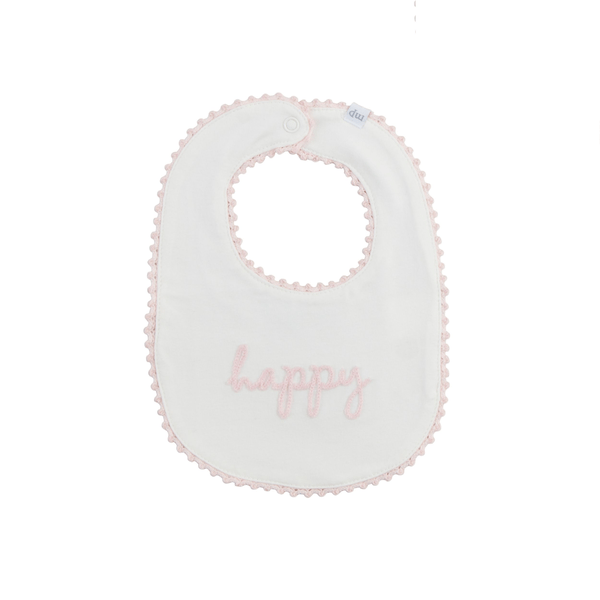 Embroidered Pink Bib