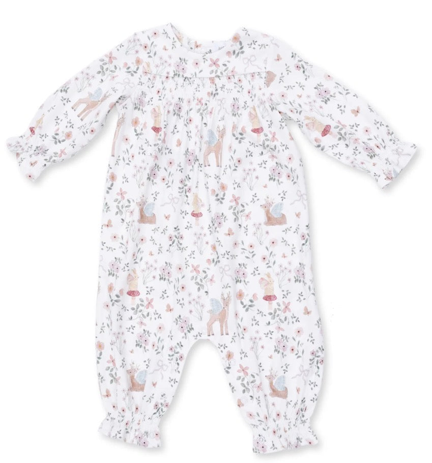 Smocked Long Sleeve Romper Enchanted Woodland