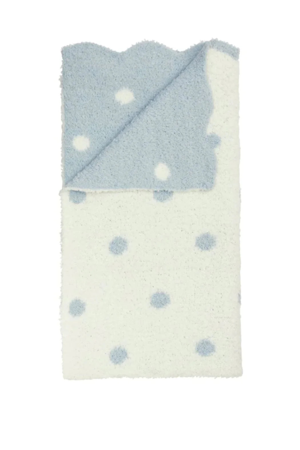 Blue Polka Dot chenille blanket