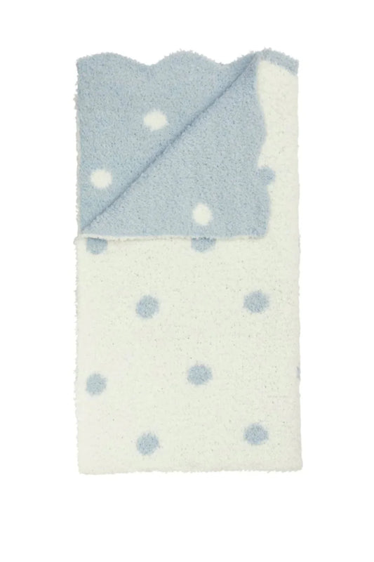 Blue Polka Dot chenille blanket