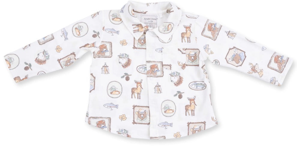 Woodson’s Family Cabin Long Sleeve Polo Button Up