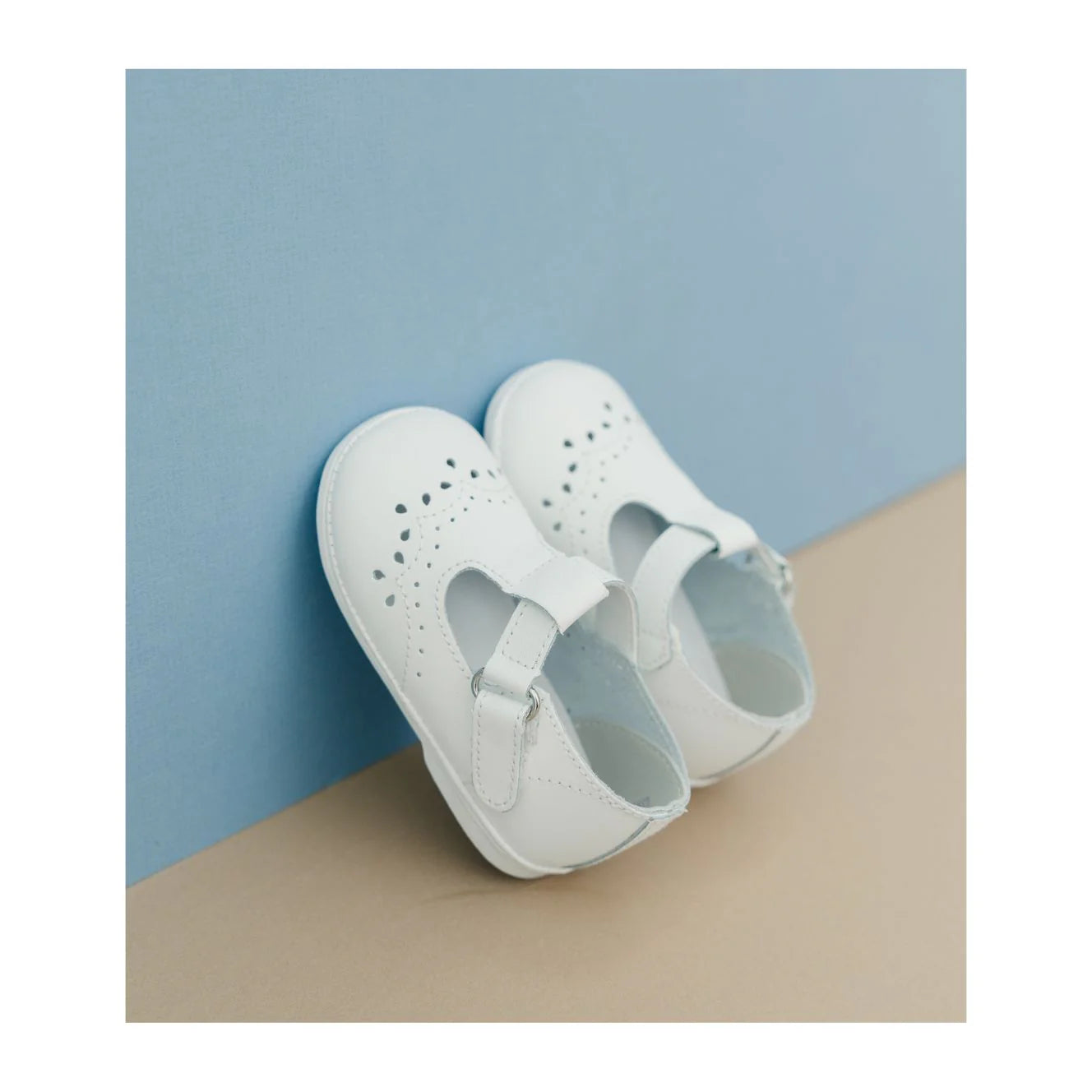 White Birdie Leather T-Strap Mary Jane Shoe