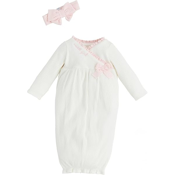 White Chainstitch Gown and Headband - Sweet Girl