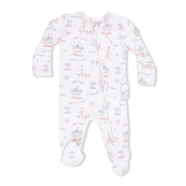 2 way Ruffle back zipper footie carousel