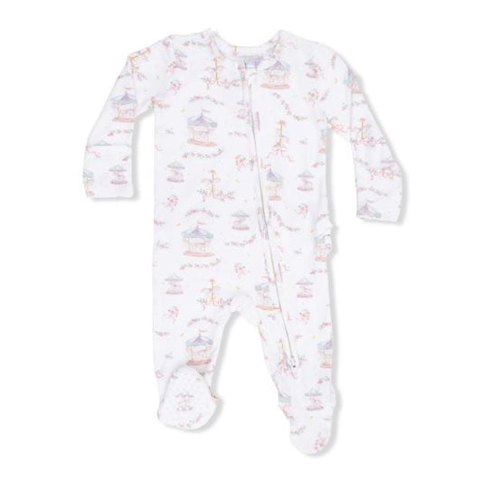 2 way Ruffle back zipper footie carousel