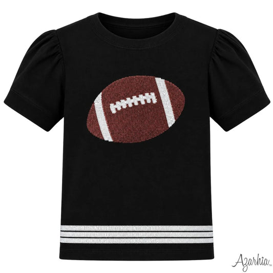 Sequin football shirt - black