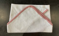 Gray Knit Swaddle Blanket with Mauve Trim
