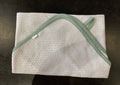Gray knit Swaddle Blanket with Sage Trim