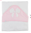 Pink Gingham with Bow Hooded Towel