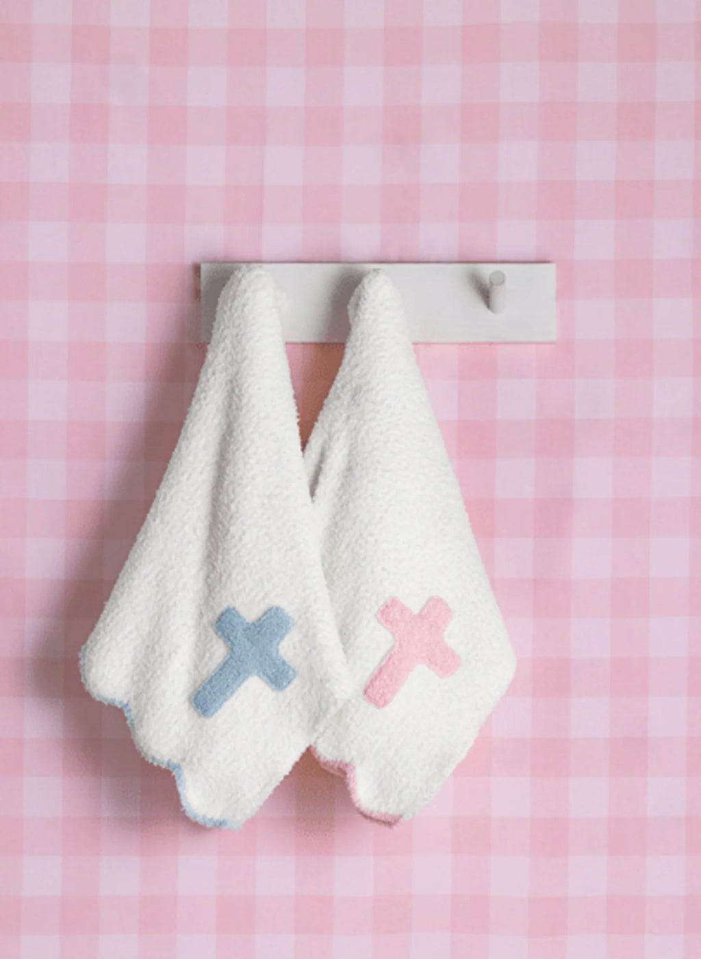 Pink Chenille Cross Blanket