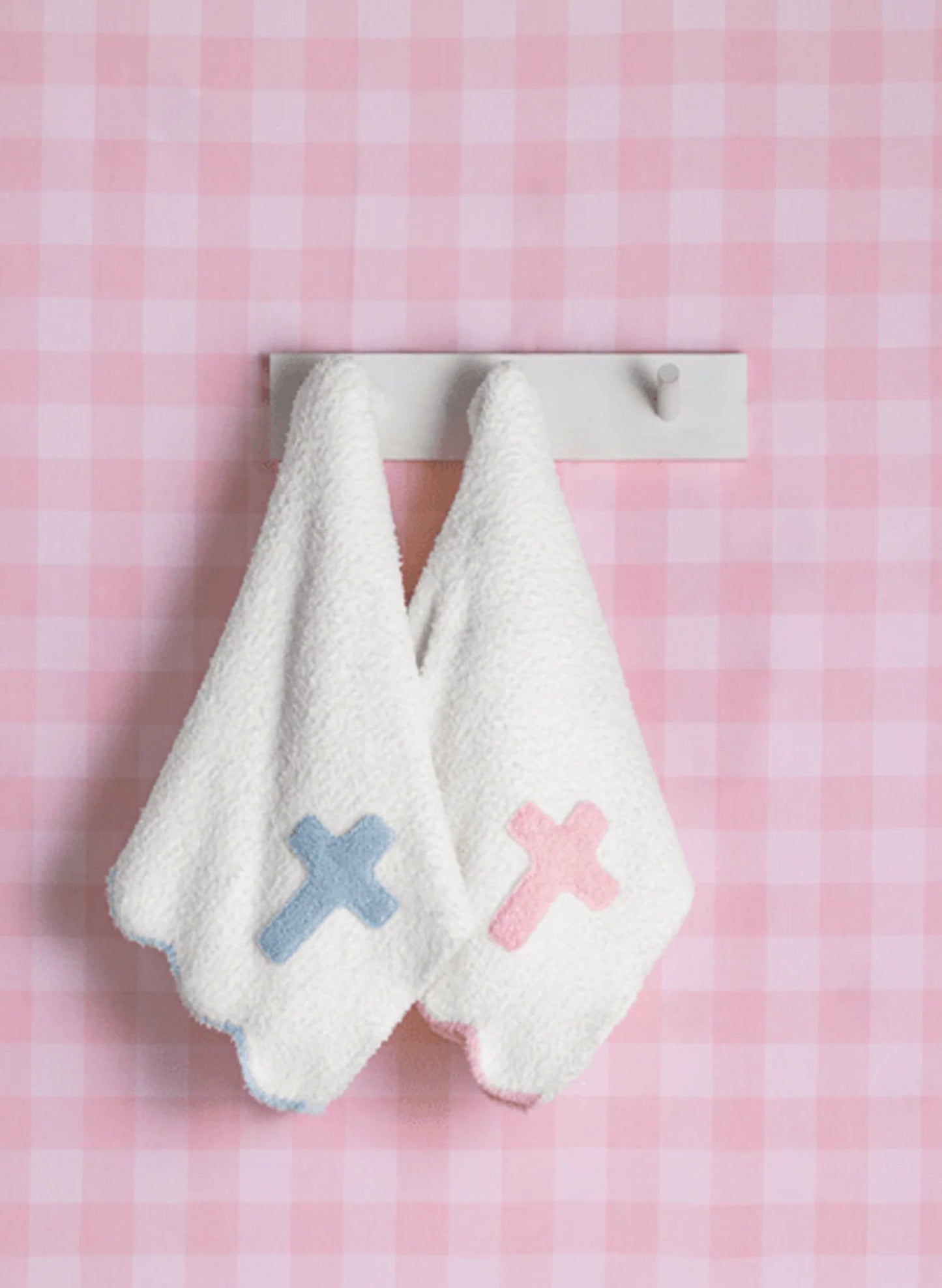 Pink Chenille Cross Blanket