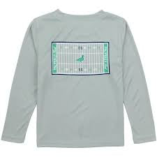 Boys Performance Tee LS Football Field Chrome Grey