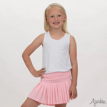 Solid Pink Mini Pleated Skort