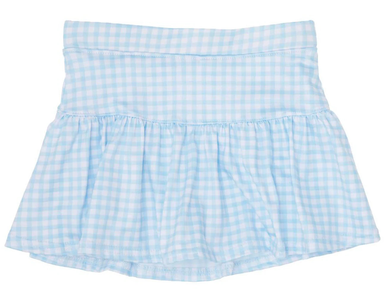 Blue Gingham Gathered Skort