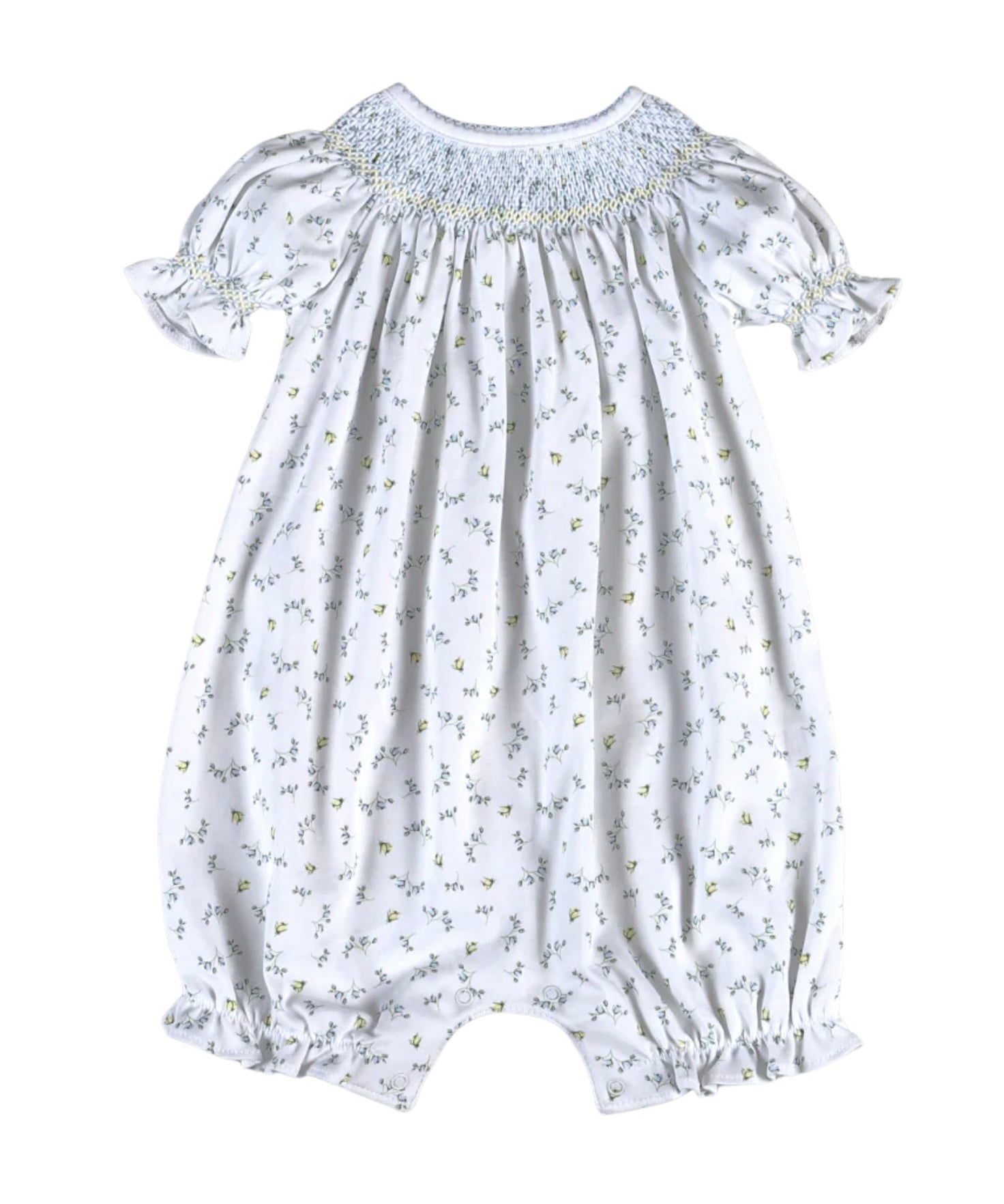 Blue Mia Floral Smock Bishop Bubble