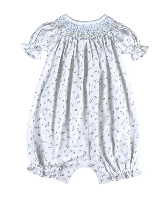 Blue Mia Floral Smock Bishop Bubble