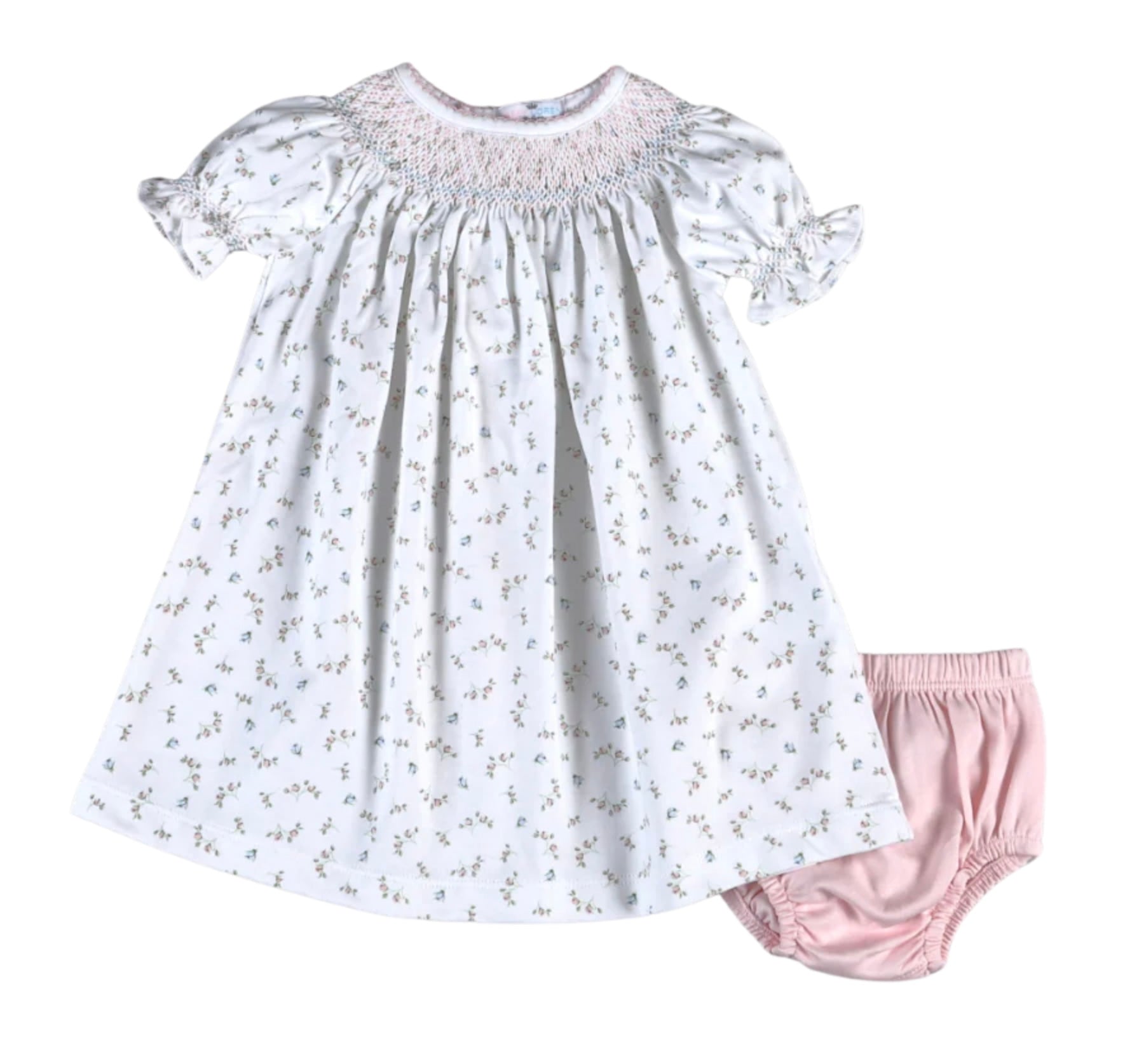 Pink Bella Floral Smock Dress