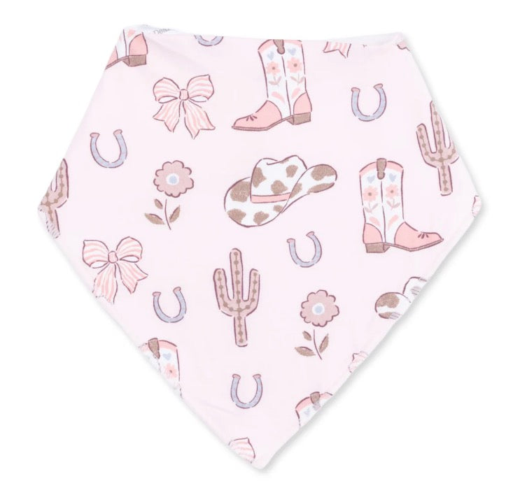 Cowgirl Boots and Bows Bandana Bib