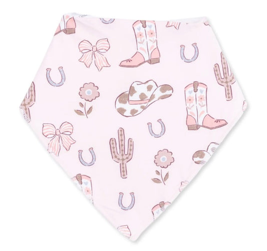 Cowgirl Boots and Bows Bandana Bib