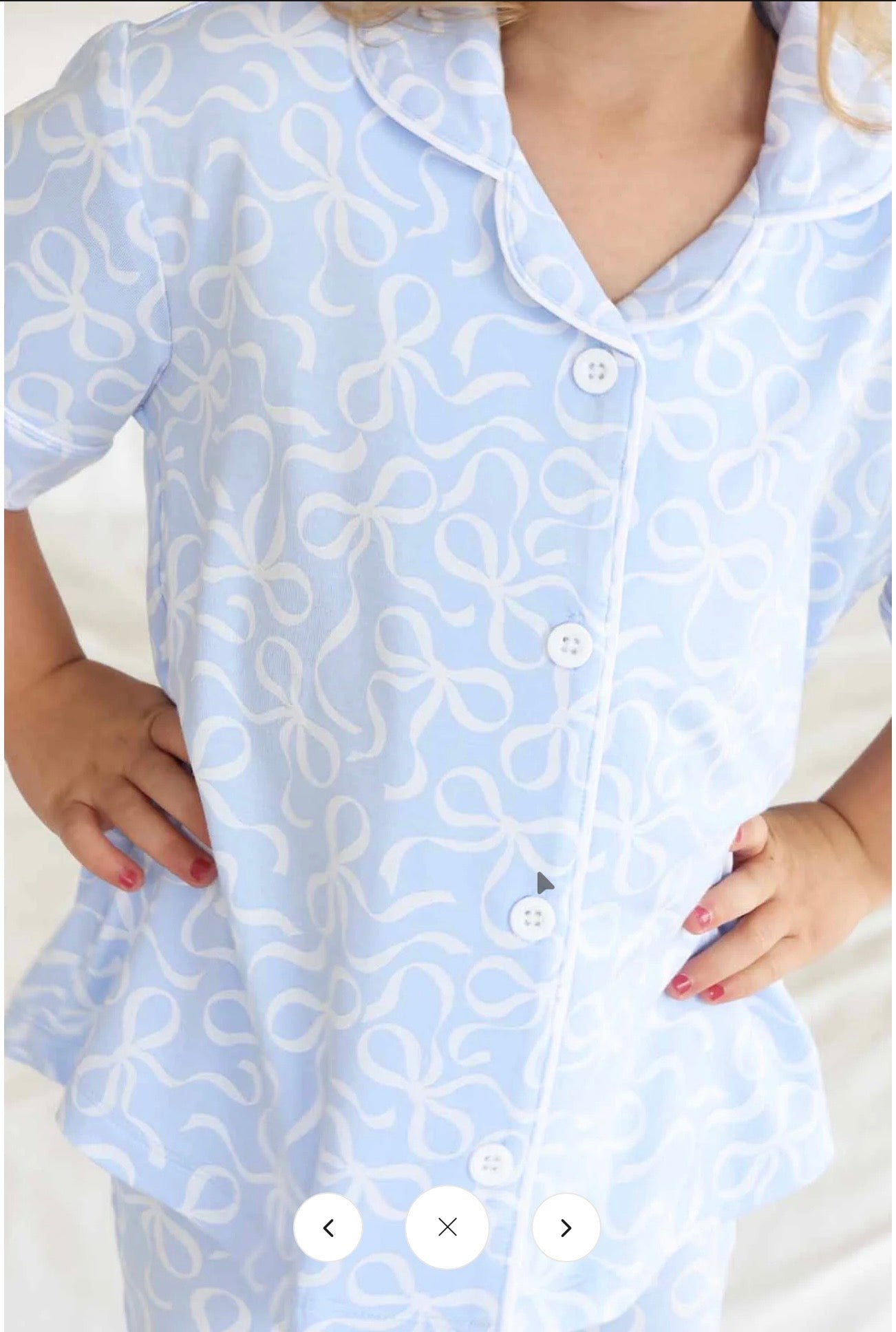 Blue-tiful Bows Two Piece Flare Pant Lounge Set