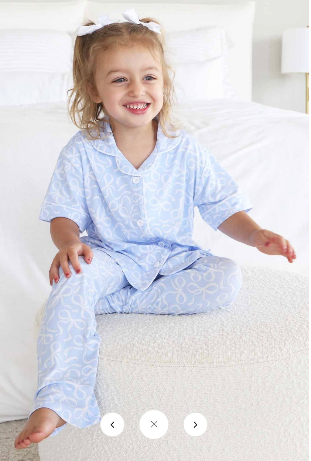 Blue-tiful Bows Two Piece Flare Pant Lounge Set