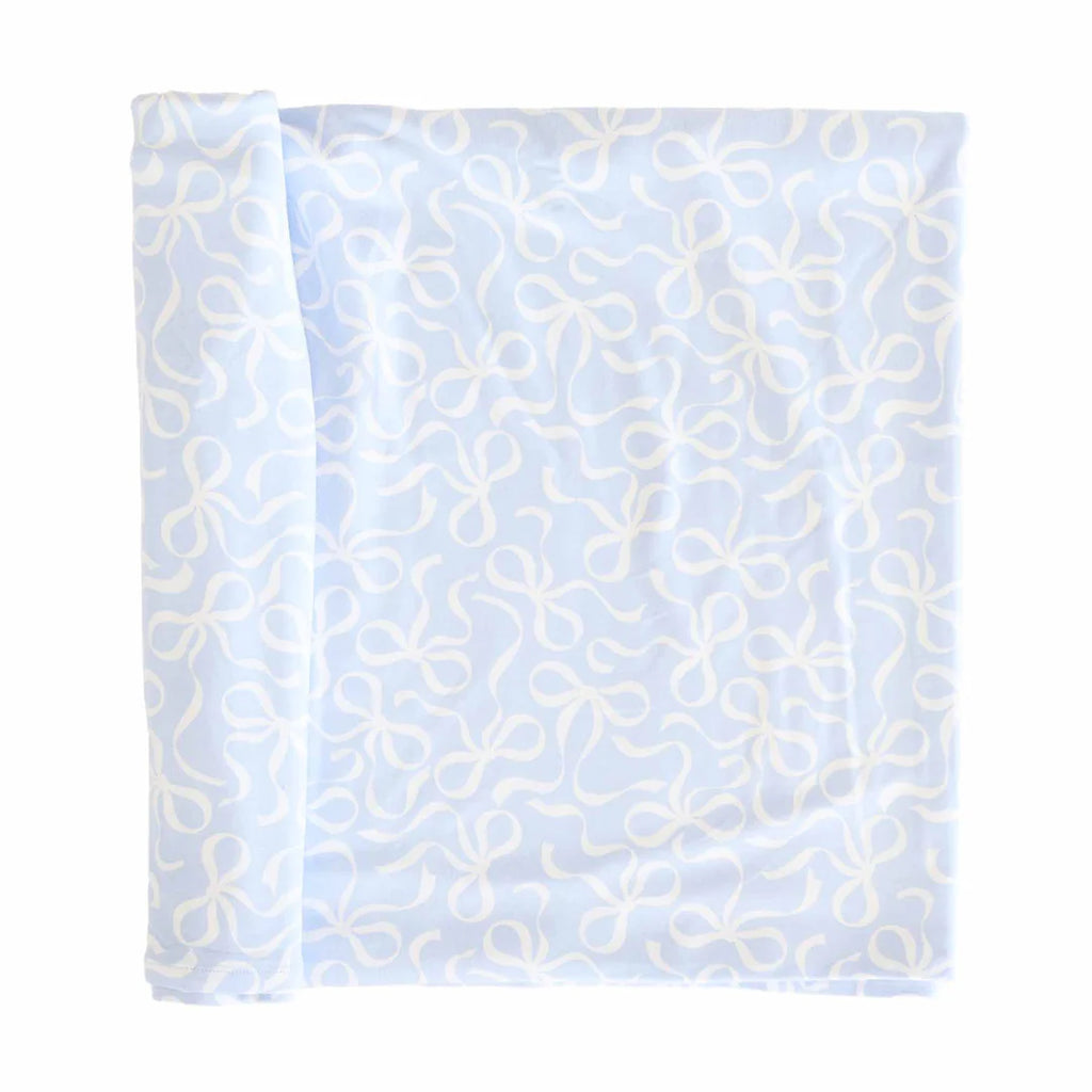 Blue-tiful Bows Oversized Swaddle Blanket