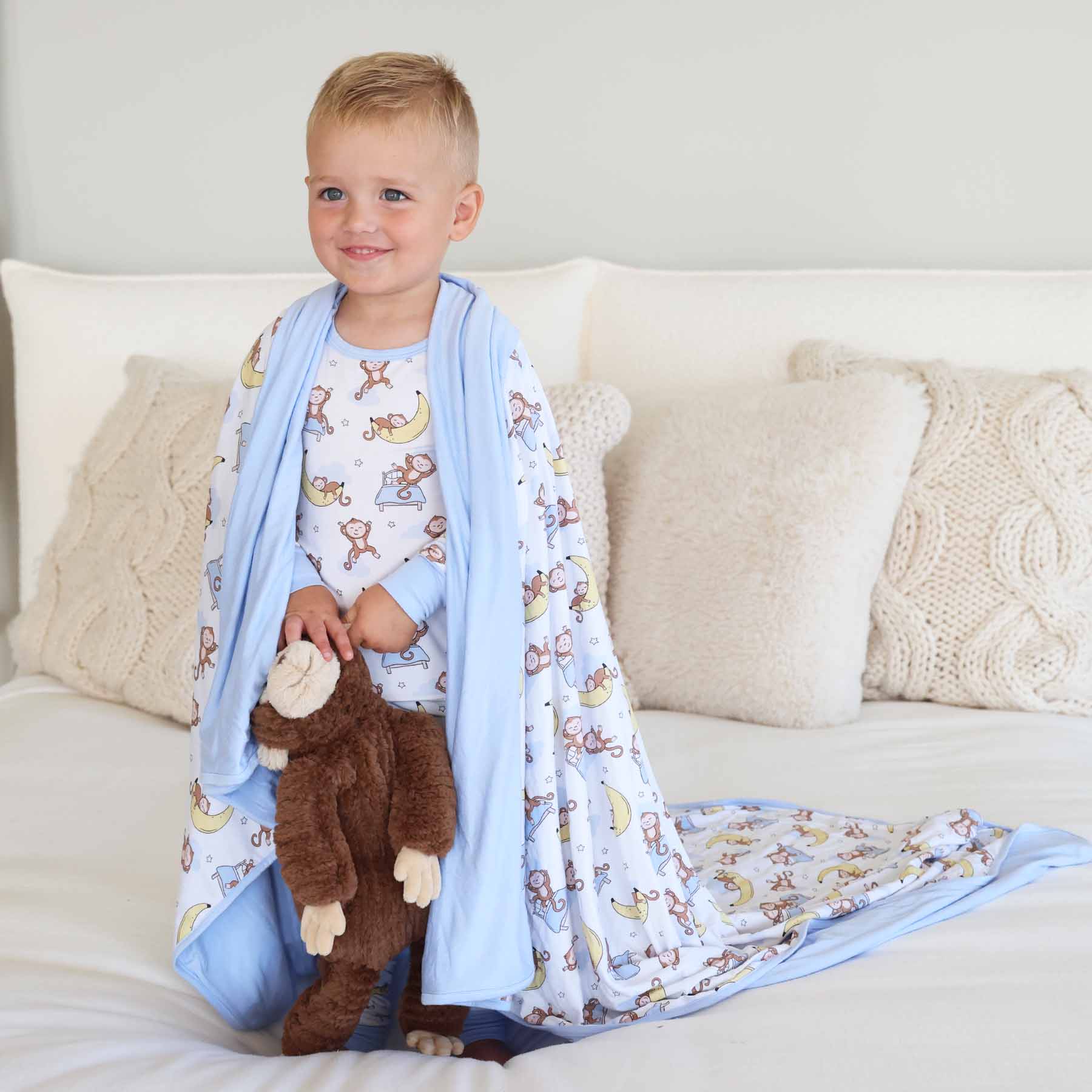 Monkey See, Monkey Snooze Two Piece Pajama Set