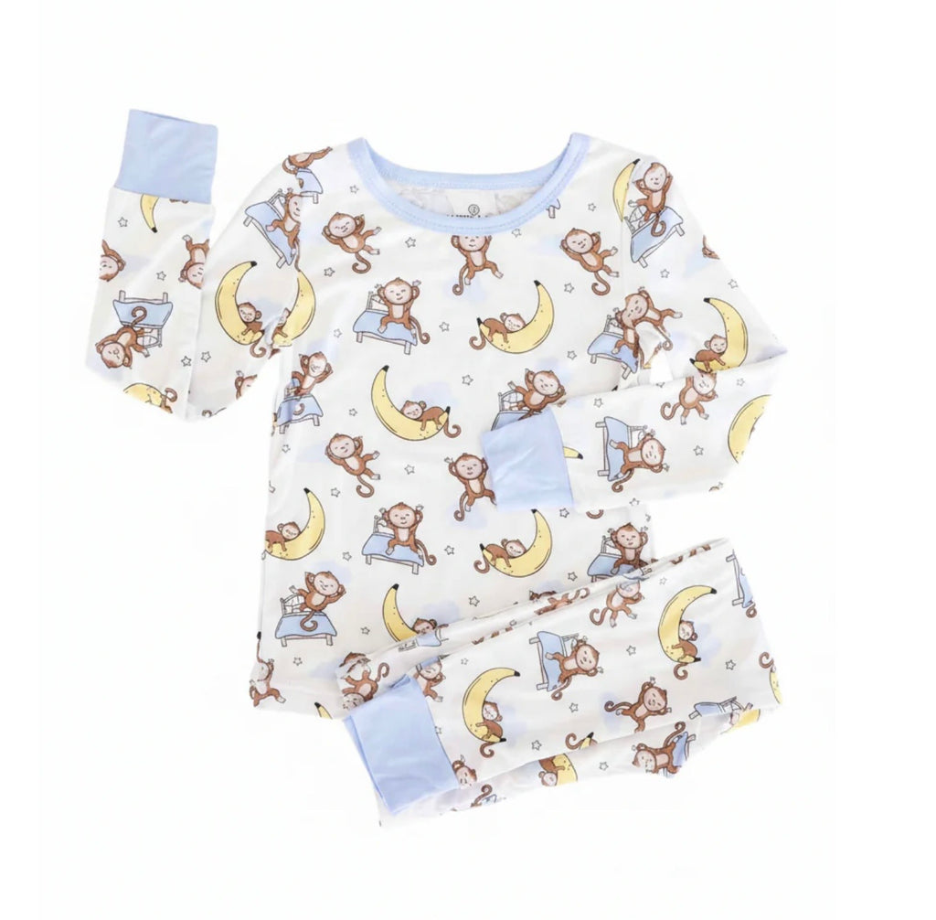 Monkey See, Monkey Snooze Two Piece Pajama Set