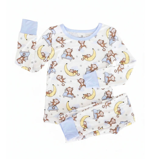 Monkey See, Monkey Snooze Two Piece Pajama Set