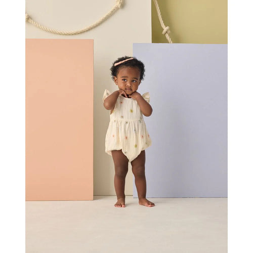 Amelia Romper Embroidered Daisies