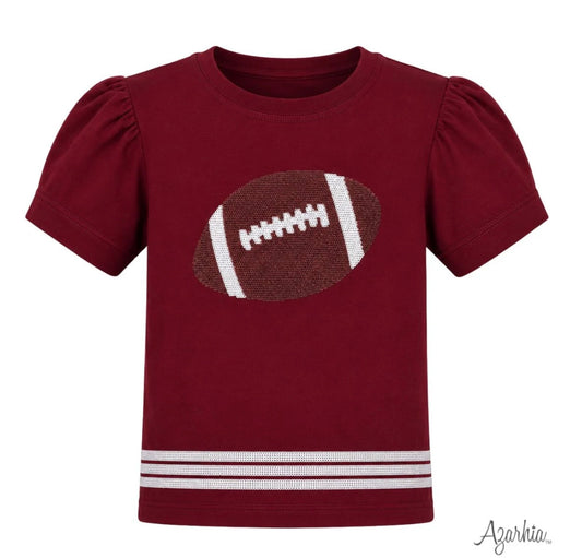 Maroon Sequin Football Shirt