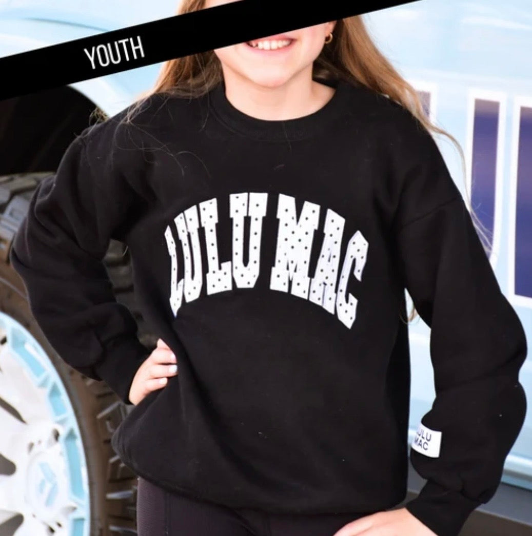 Black Polka Dot Lulu Mac Sweatshirt