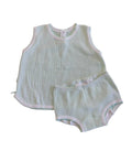 Mint with Mint Trim Paty Knit Solid Color Diaper Set
