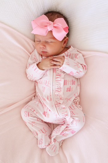 LITTLE SIS RUFFLE ZIPPER FOOTIE