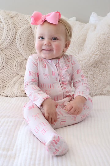 LITTLE SIS RUFFLE ZIPPER FOOTIE