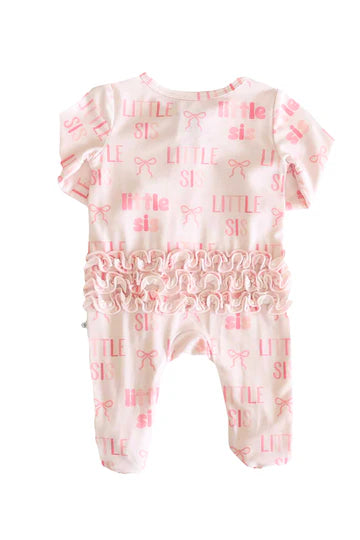 LITTLE SIS RUFFLE ZIPPER FOOTIE