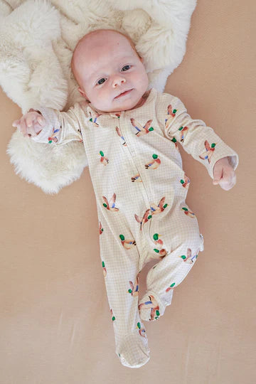 LITTLE MALLARD BAMBOO ZIPPER FOOTIE