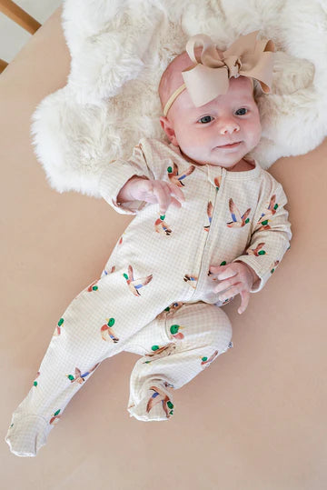 LITTLE MALLARD BAMBOO ZIPPER FOOTIE