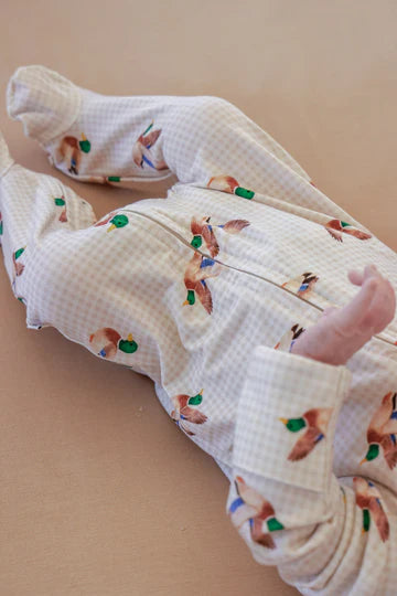 LITTLE MALLARD BAMBOO ZIPPER FOOTIE
