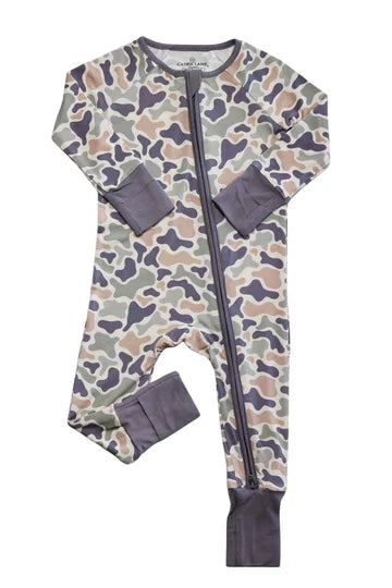 CAMO CUTIE CONVERTIBLE BAMBOO ZIP ROMPER