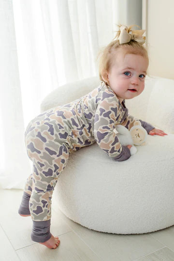CAMO CUTIE CONVERTIBLE BAMBOO ZIP ROMPER