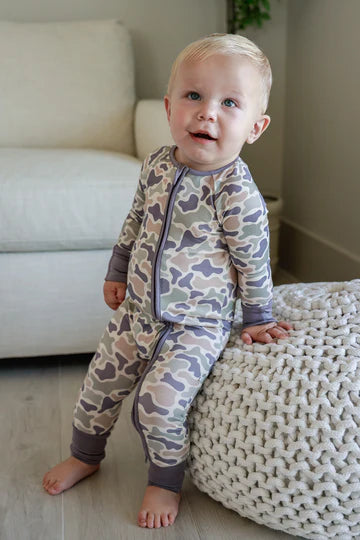 CAMO CUTIE CONVERTIBLE BAMBOO ZIP ROMPER