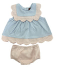 Blue & Peach Lila Bloomer Set