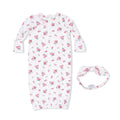 Pink Rosettes Gown with Headband