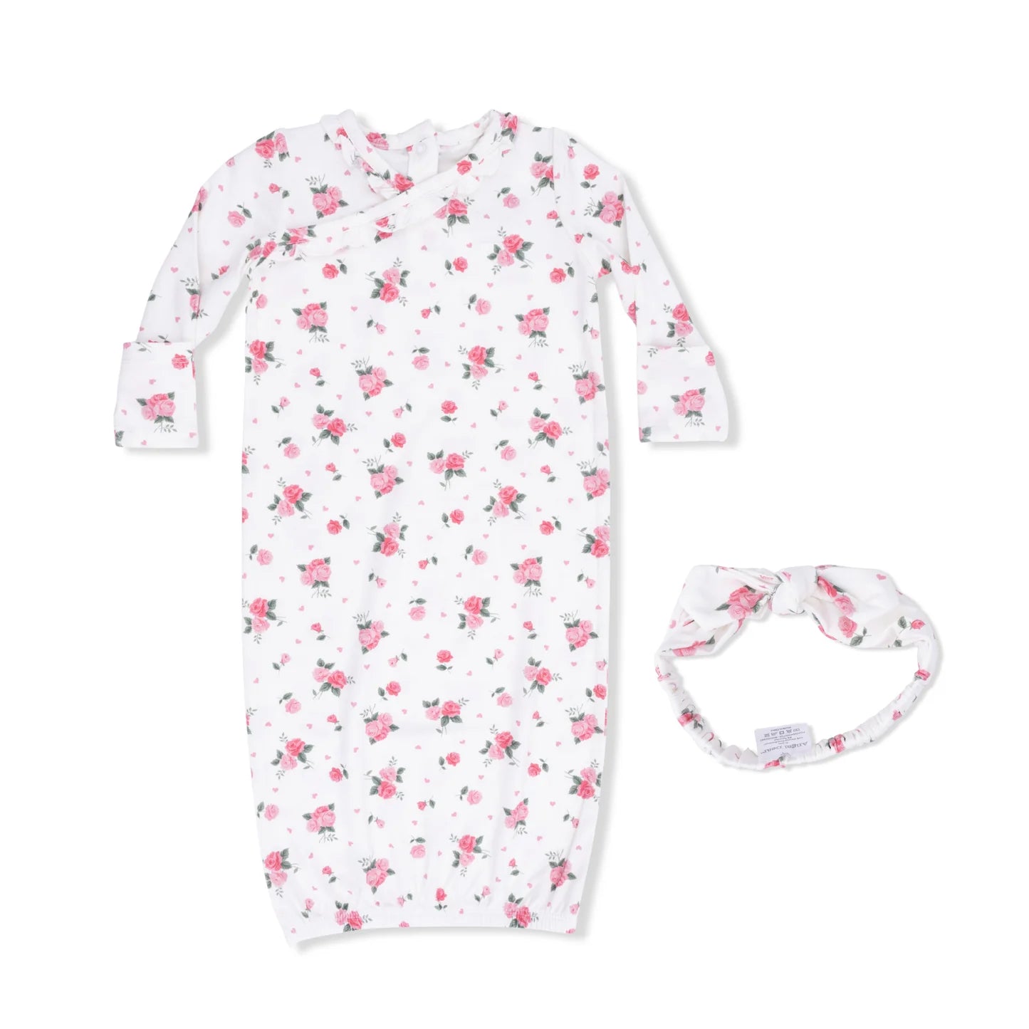 Pink Rosettes Gown with Headband