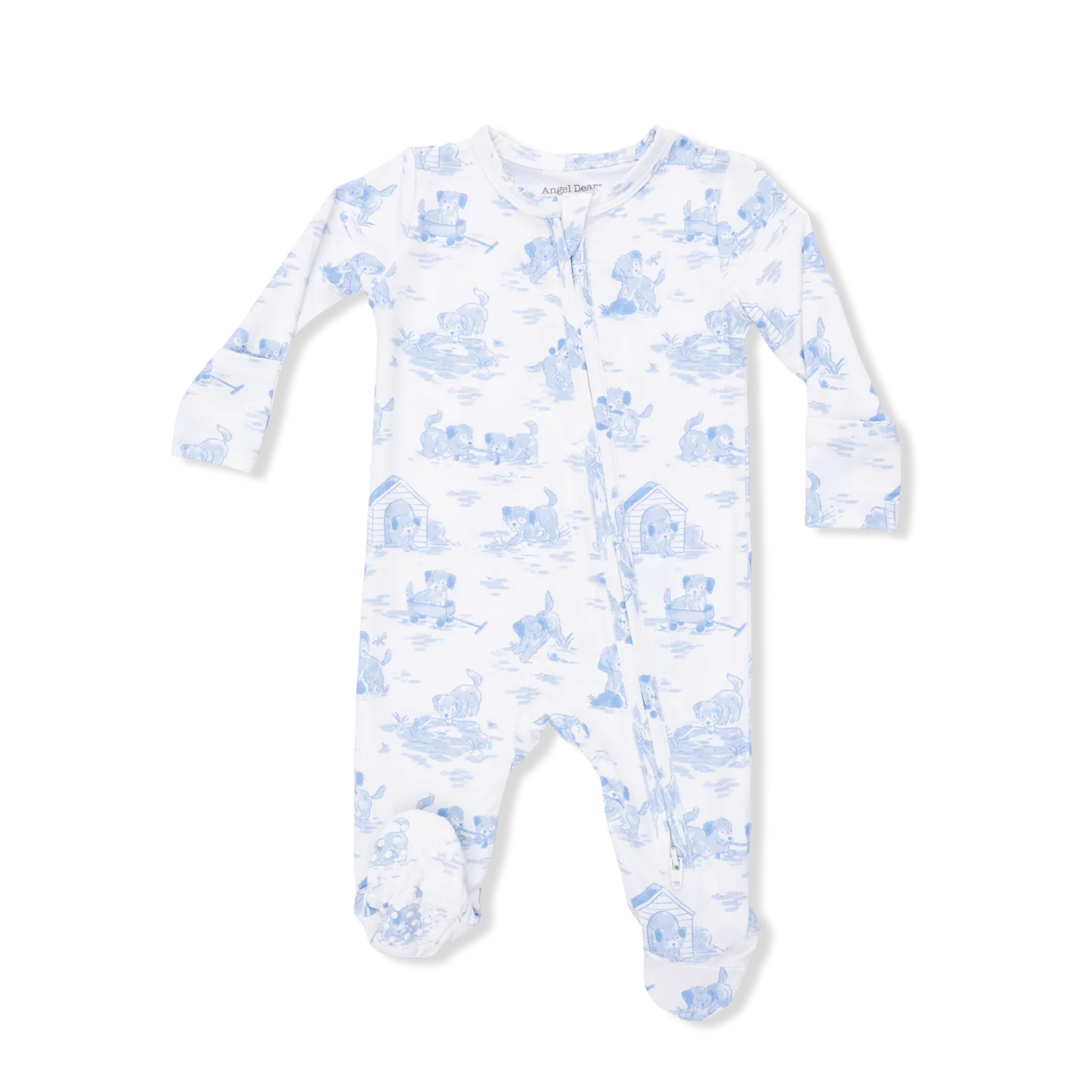 Puppy Toile Blue Footie