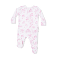 Puppy Toile Pink Ruffle Footie