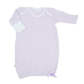 Lavender Paty Knit Solid Color Overlap Shoulder Gown