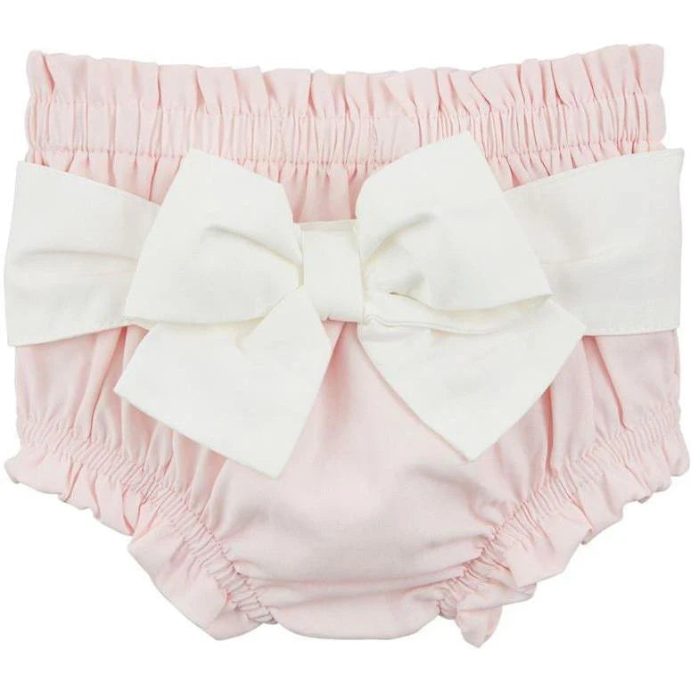 Pink Diaper Cover W/ White Bow