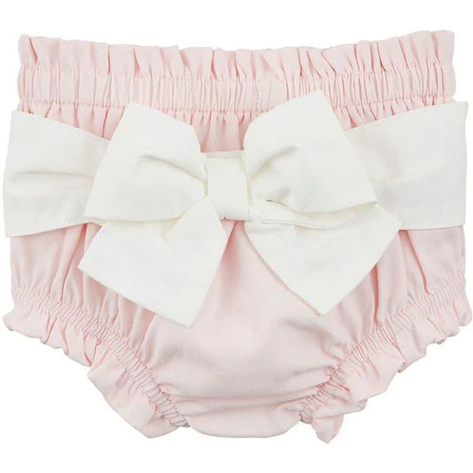 Pink Diaper Cover W/ White Bow